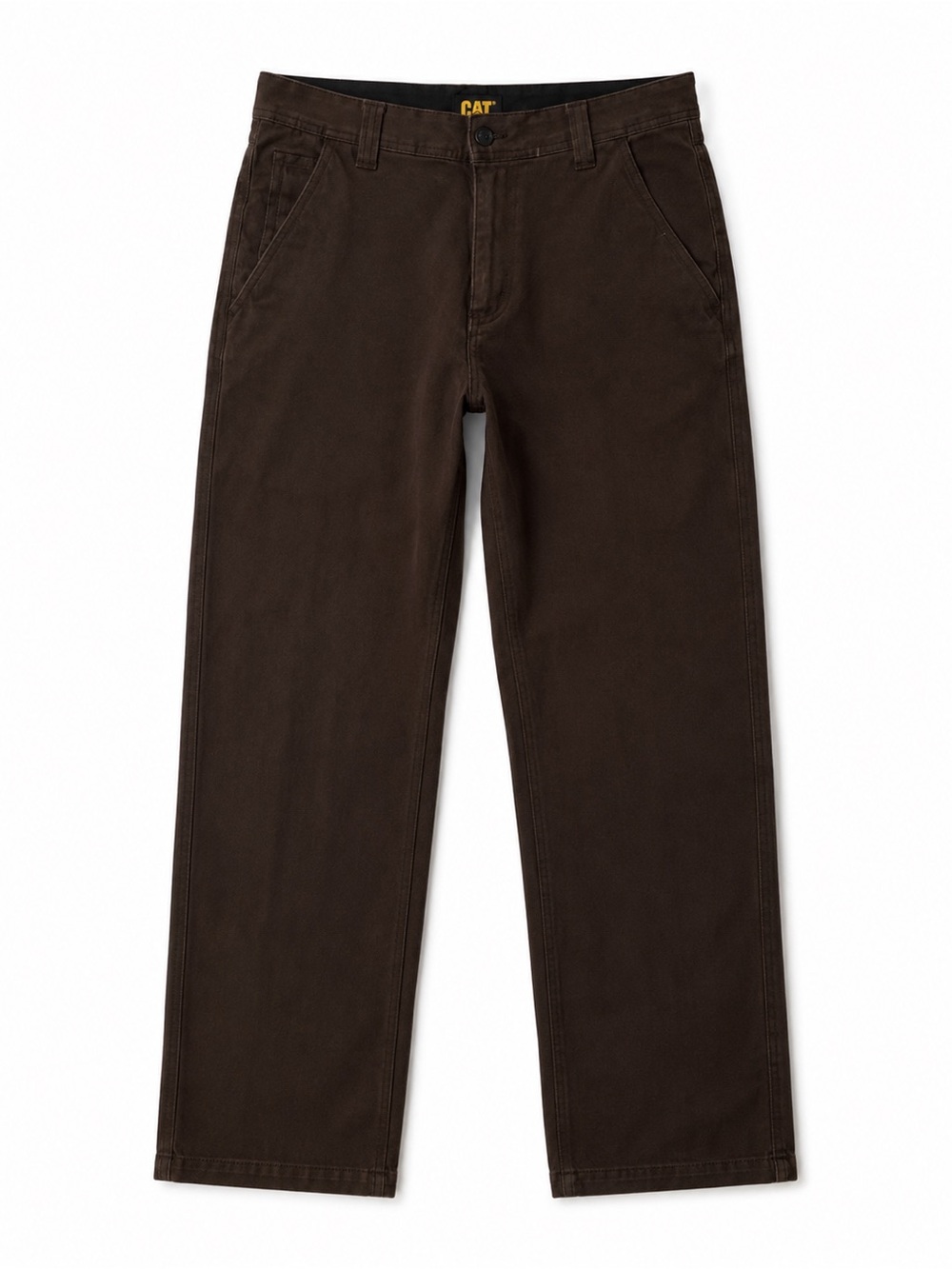 CAT Caterpillar Dark Brown Straight-Leg Workwear Chinos